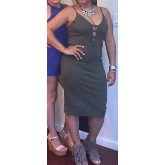 hunter green midi dress